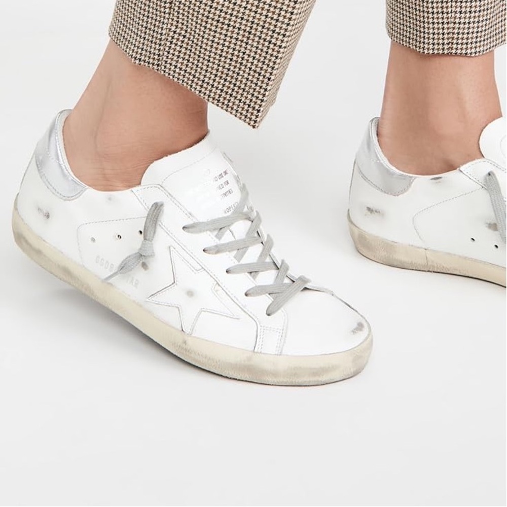 Golden Goose Shopbop Exclusive Metallic Trim Superstar Sneakers sz 37